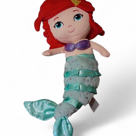 Disney Other - EUC Disney Baby The Little Mermaid Ariel Plush 14" Baby Body Girl Doll Sparkle